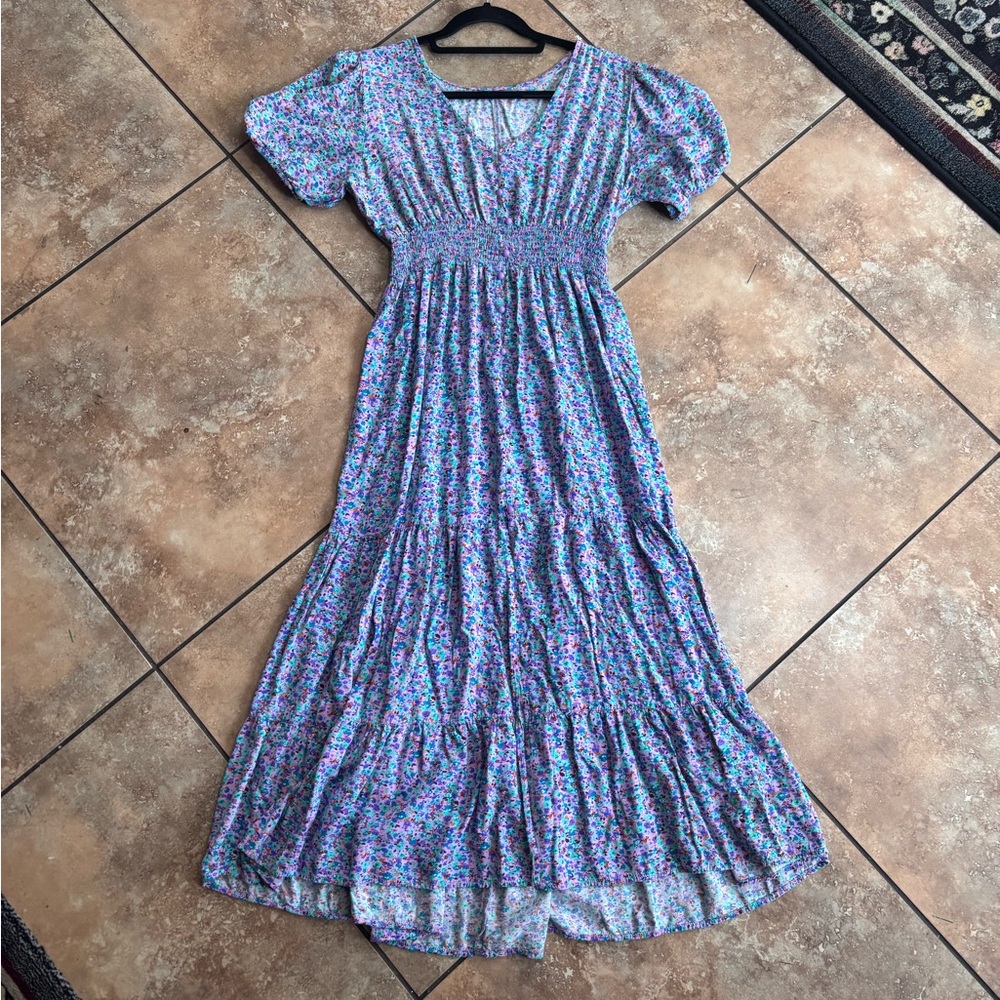 Floral Blue Maxi Dress